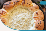 Green Chili Cheesey Queso w/Buttery Rhodes Rolls